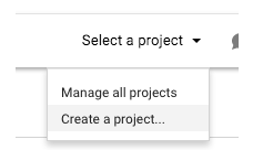 Create a Project Menu